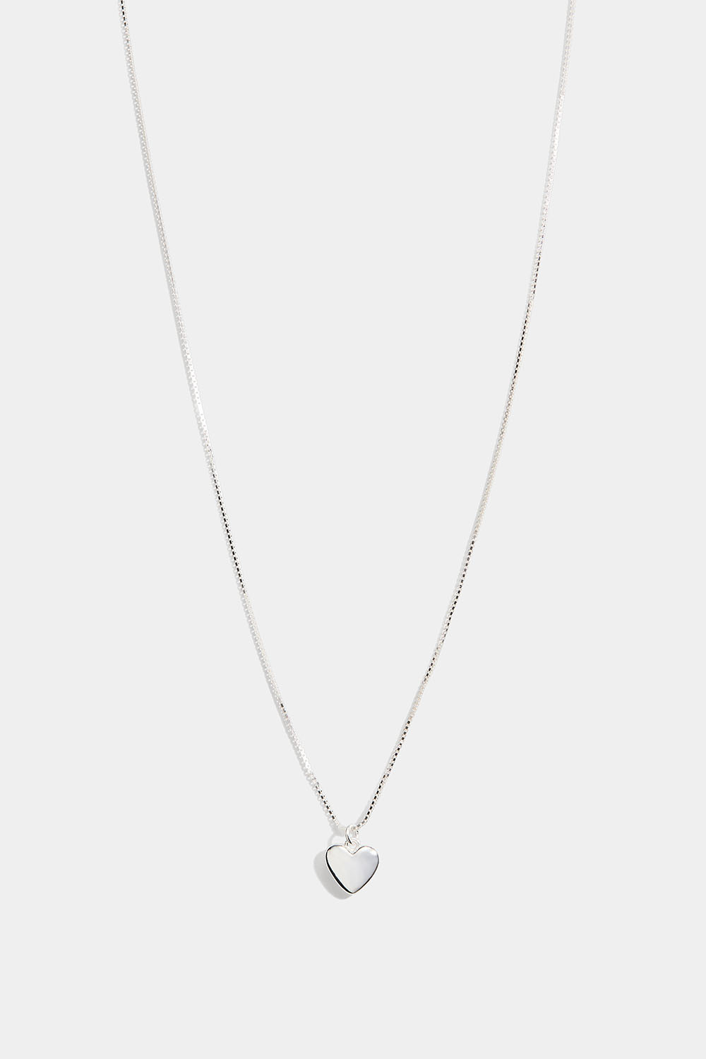 Halskjede i ekte sølv med fylt hjerte