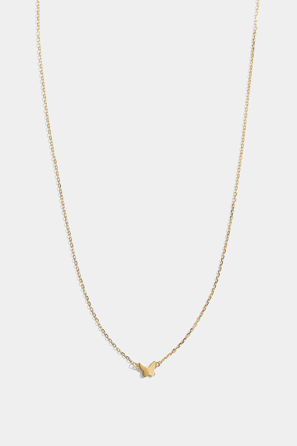 Halskjede i 18k forgylt ekte sølv med liten sommerfugl