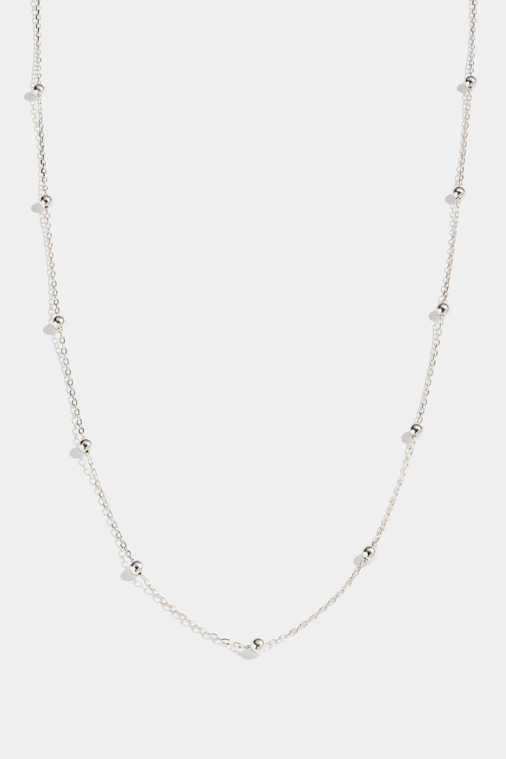 Tynt halskjede i ekte sølv med kuler