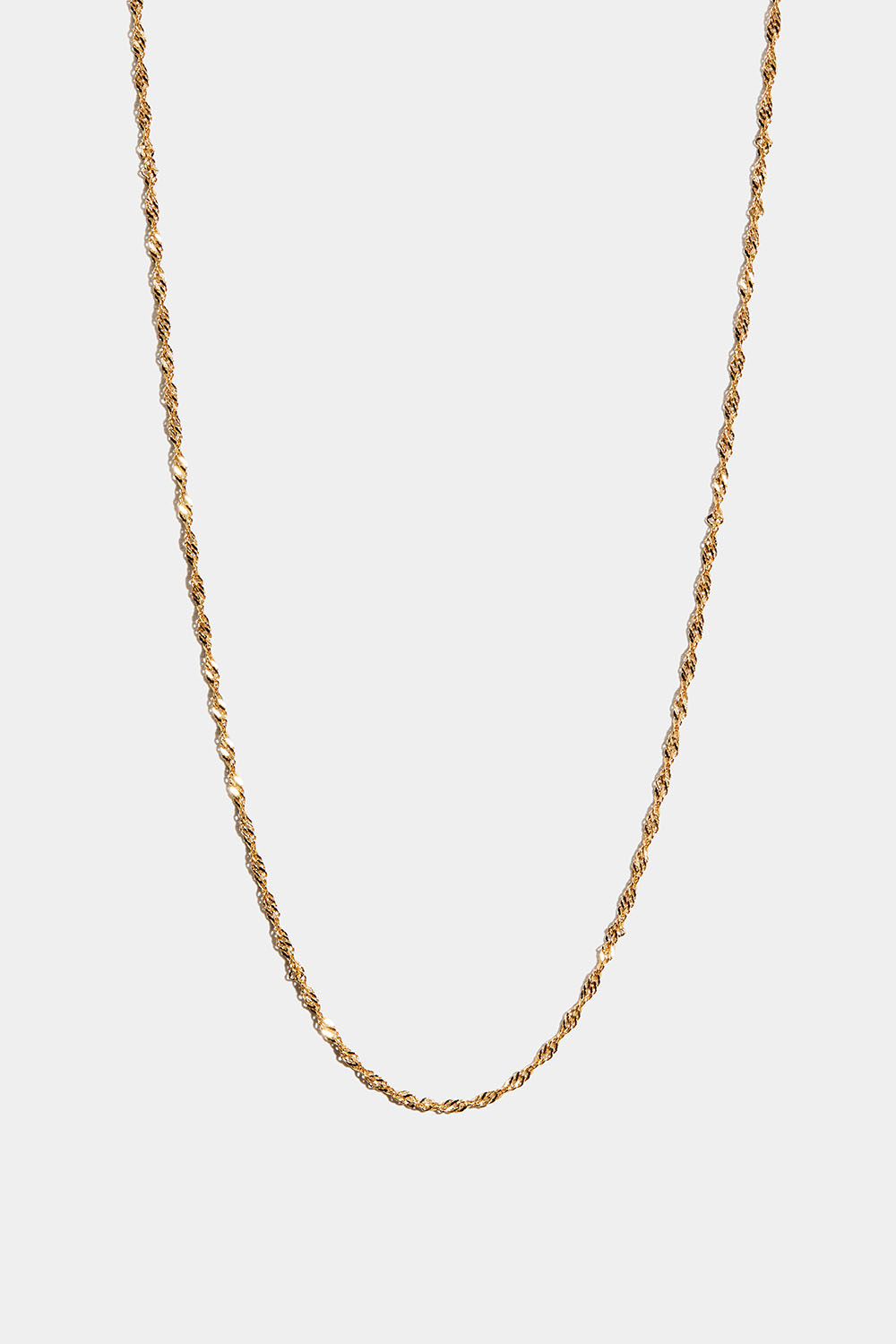 Tvunnet halskjede i 18k gullbelagt ekte sølv, 36 cm