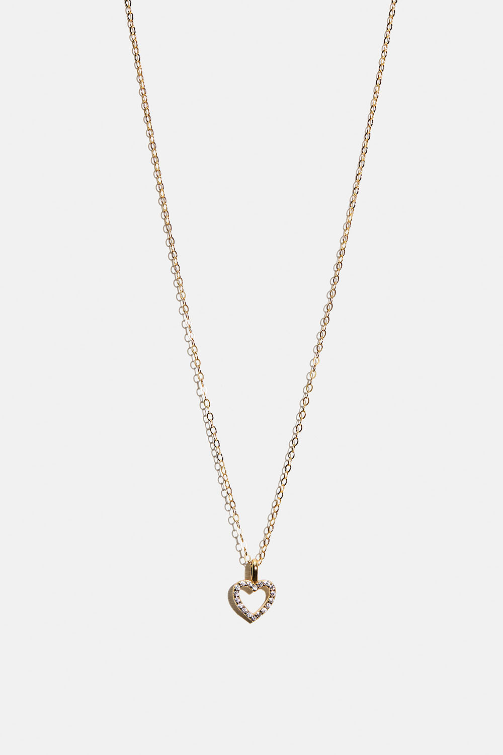 Halskjede i 18k forgylt ekte sølv med teksturert blomst