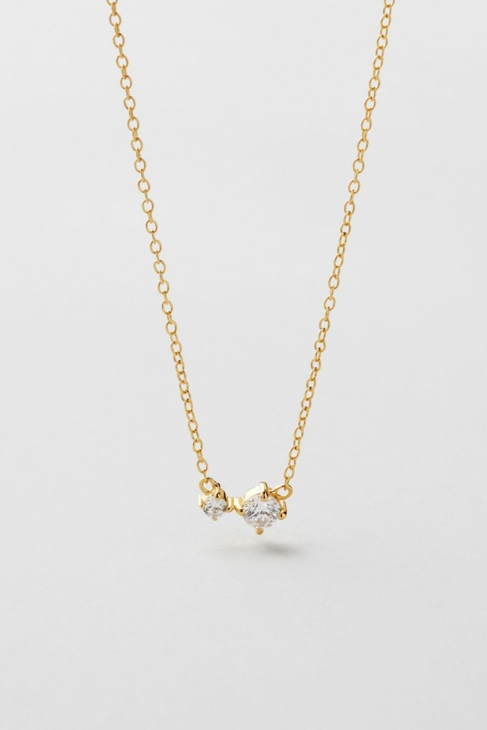 Sparkle Duo Necklace 18k Gold Plated