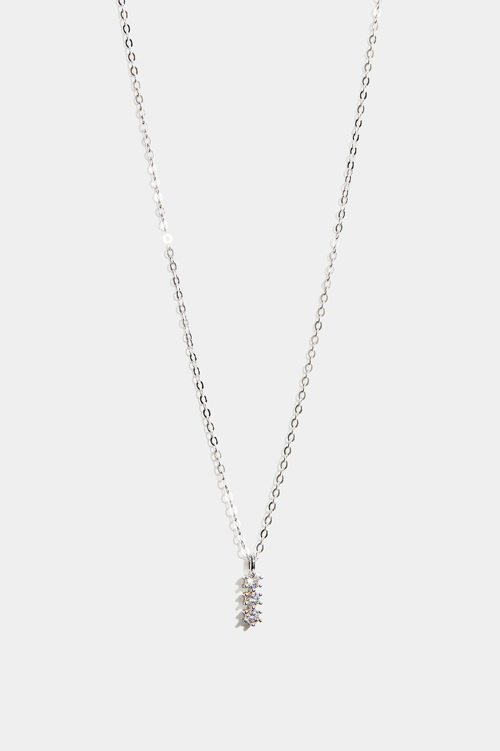 Halskjede i sterlingsølv med stenger og kubisk zirkonia